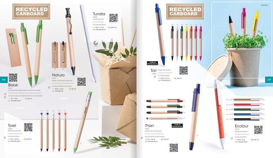 Bolígrafos de material reciclado
