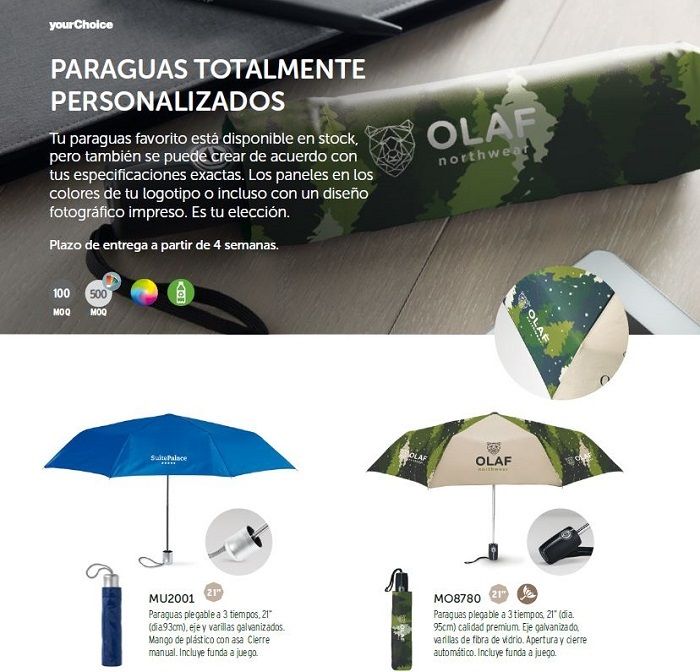 por otra parte, Puñalada Tropical Paraguas personalizados para regalos de empresa - Paraguas publicidad