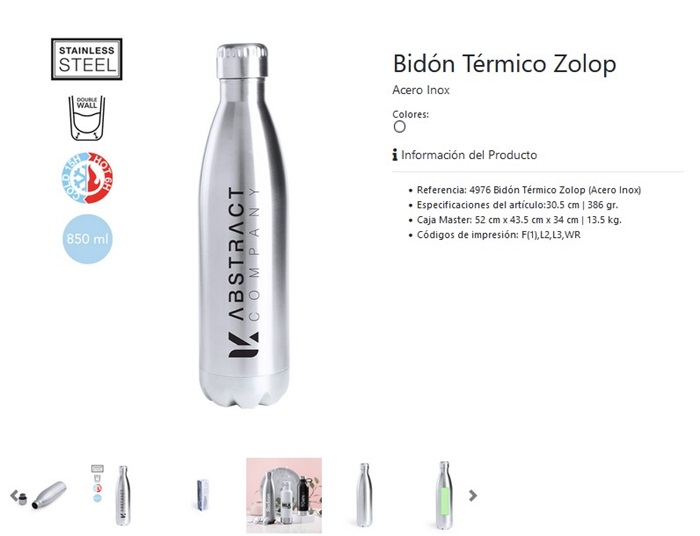 Botellas personalizadas modelo Zolop