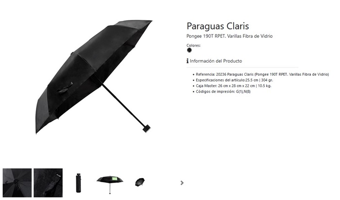 Paraguas personalizados modelo Claris