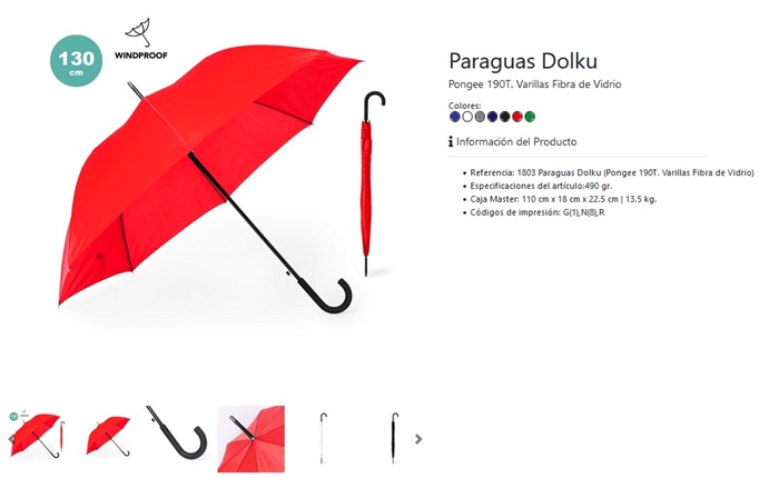 Paraguas personalizado modelo Dolku