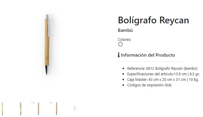 Bolígrafos de bambú promocionales