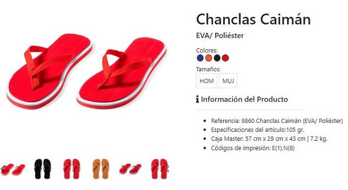 Chanclas de poliéster