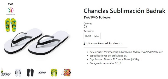 Chanclas sublimadas