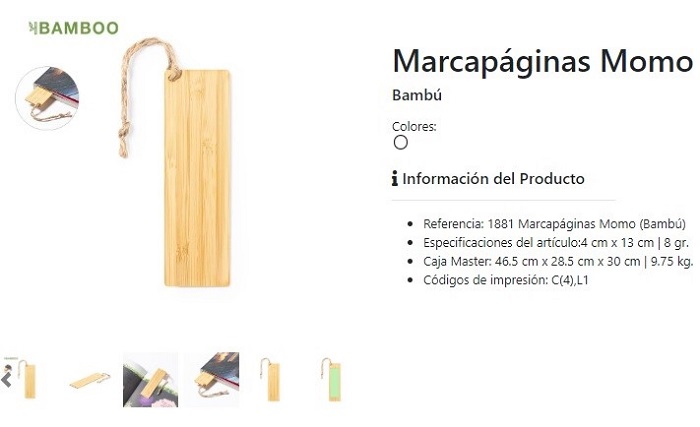 Marcapáginas de bambú